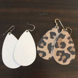 Nickel and Suede leather earrings